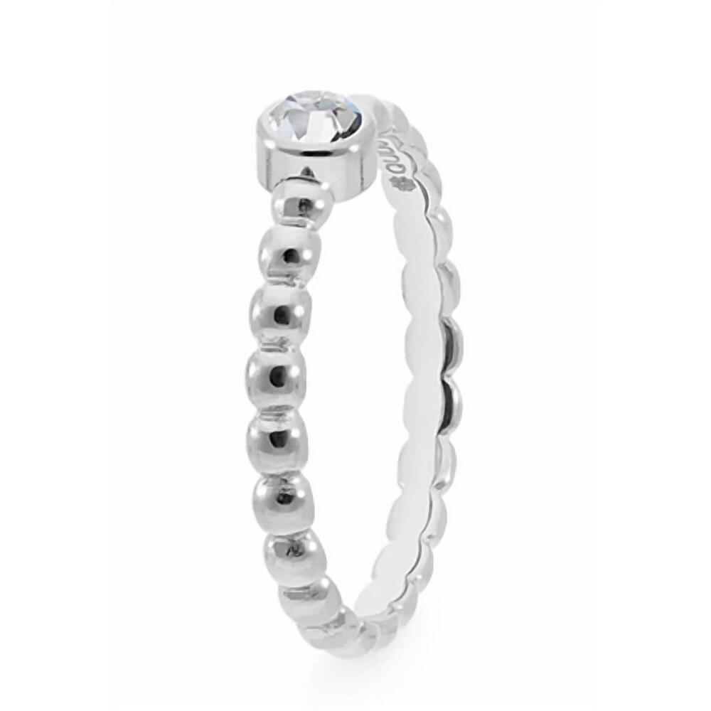 NEW QUDO women's spacer matino deluxe ring in silver
